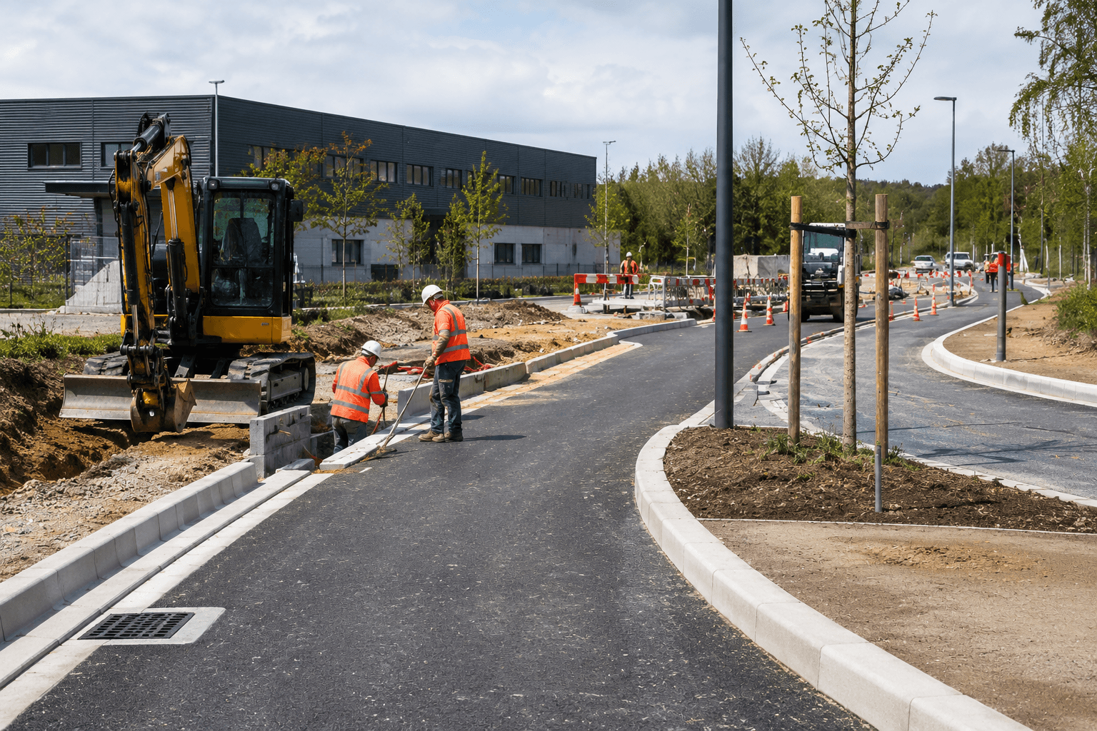 Travaux de voirie et d’aménagement extérieur.